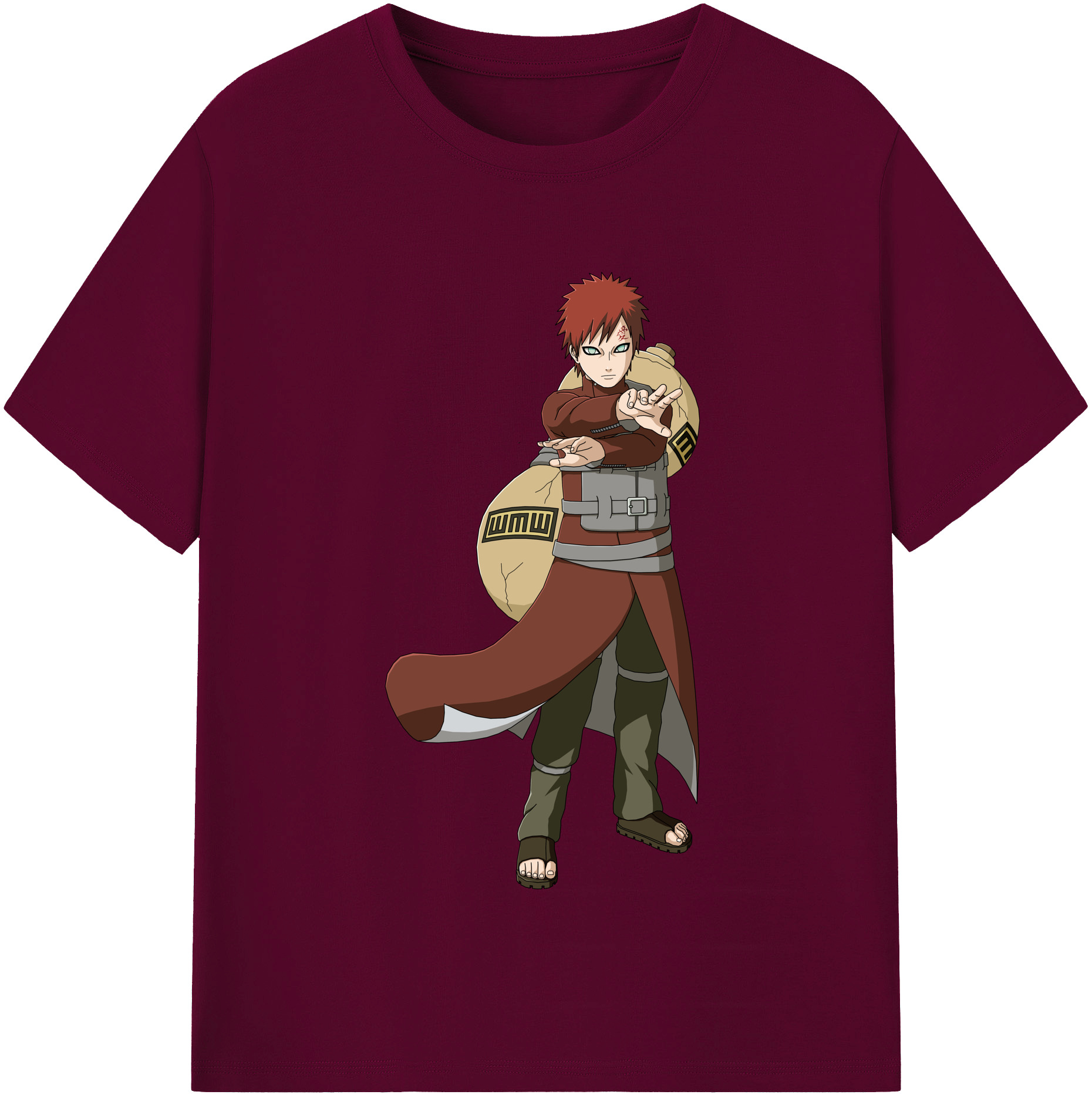 （画像用） NARUTO -ナルト- ガアラ Gaara レディースカジュアルプリントTシャツ（綿100％）